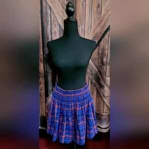 QMack Blue & Red Striped Skirt (Small)